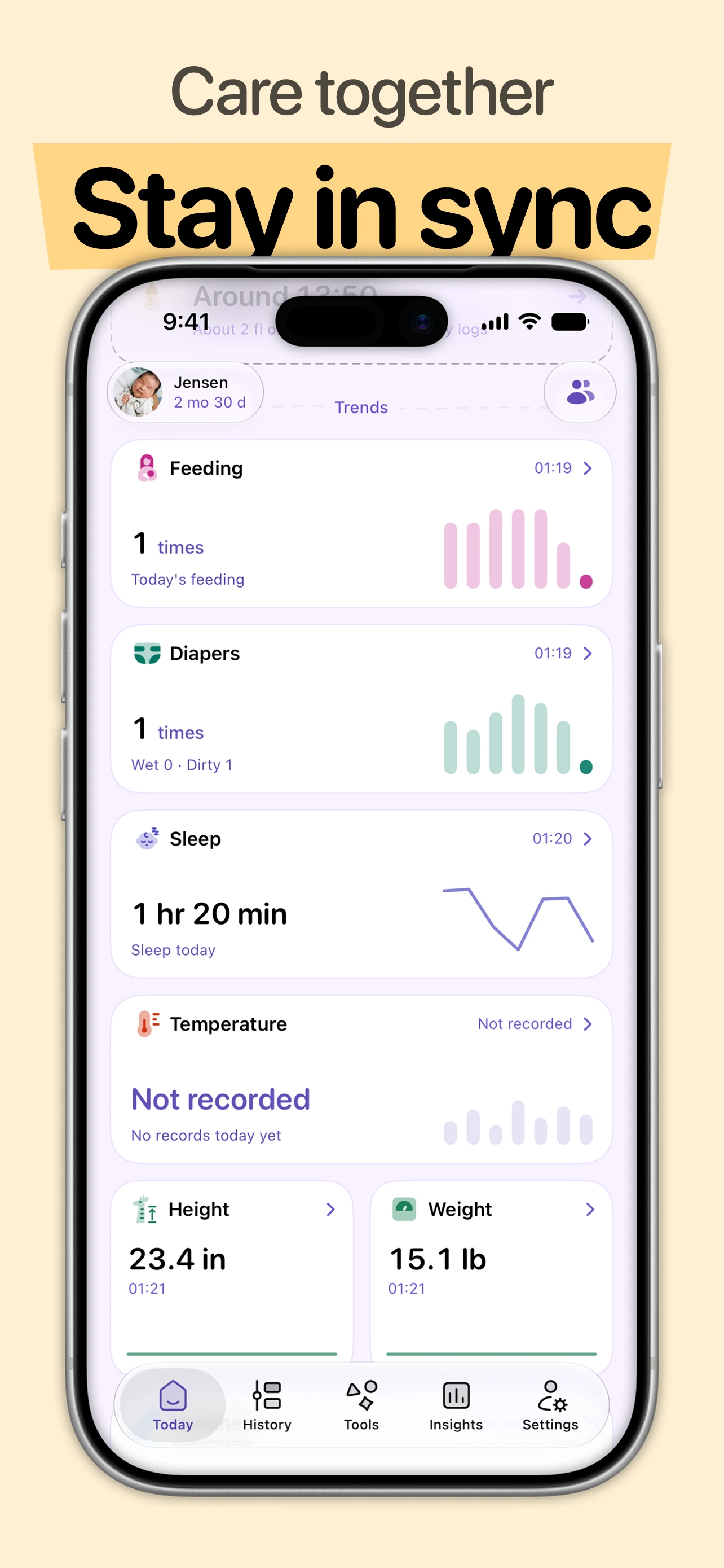 Cali Baby automatic family care sync
