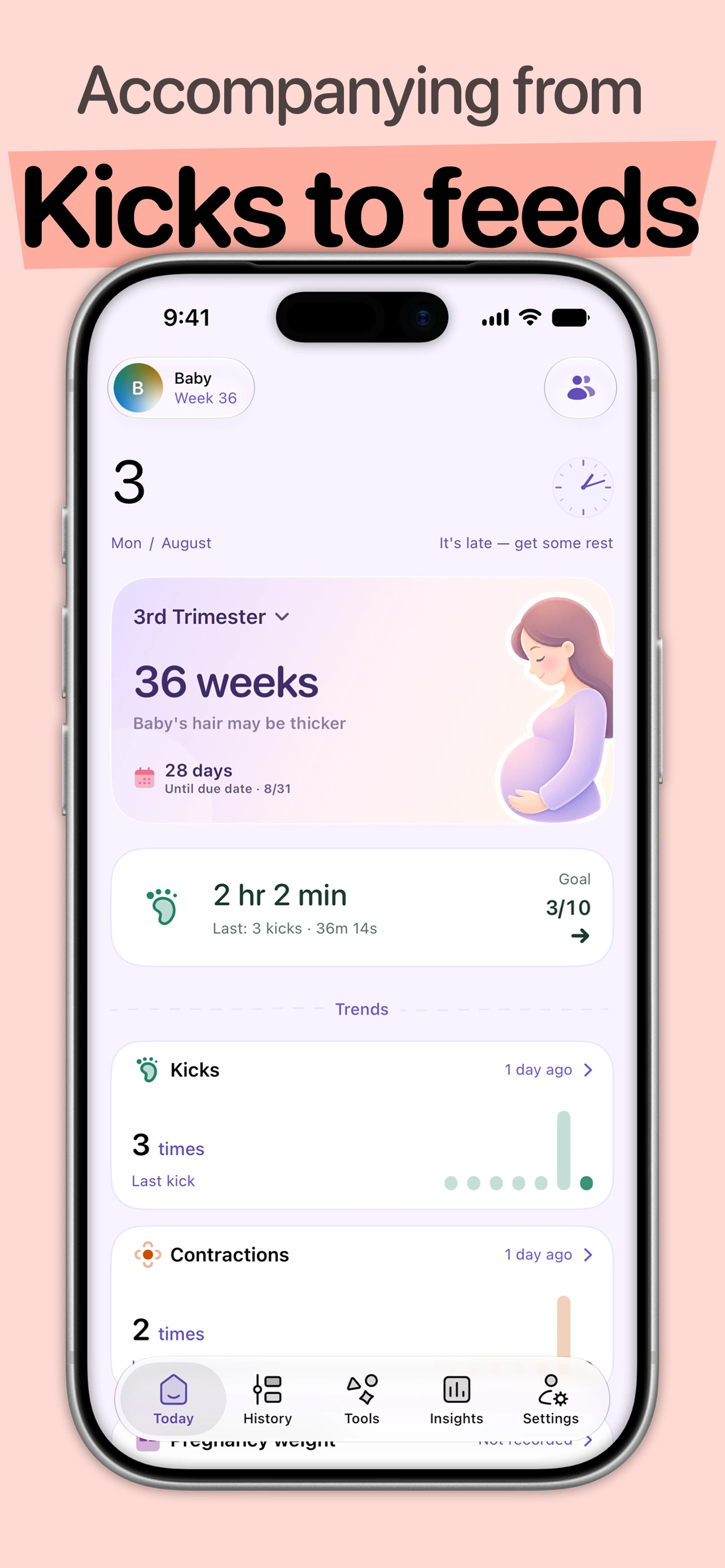 Cali Baby pregnancy home screen
